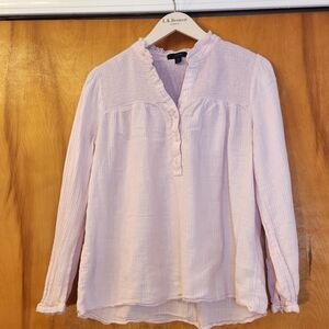 J. Crew Women's Long-Sleeve Soft Gauze Garden Top in Petal, Size XS